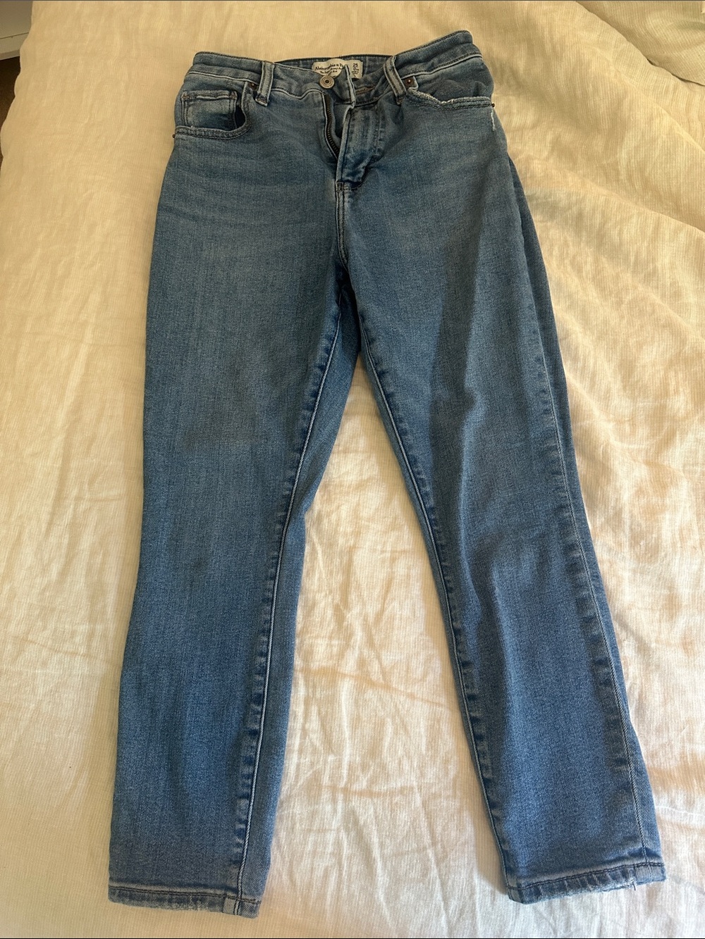 Abercrombie & Fitch Skinny Ankle Medium Blue Denim Jeans - High Rise 0 XS - Picture 2 of 2